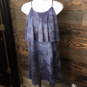 Ruffle front surfed fabric dress